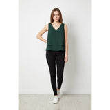 Banana Republic Women's Dark Green Tank Top Business Causal Shirt Long Length Size Small Polyester