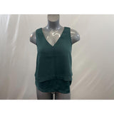 Banana Republic Women's Dark Green Tank Top Business Causal Shirt Long Length Size Small Polyester