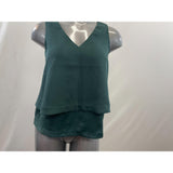 Banana Republic Women's Dark Green Tank Top Business Causal Shirt Long Length Size Small Polyester
