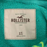 Hollister Hoodie Sweatshirt Womens XS Green 3/4 Sleeve Spell Out Pullover