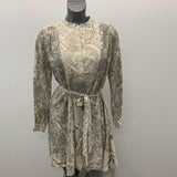 French Connection Floral Dress Women's Size 6 Beige Long Sleeve Shirt Dre