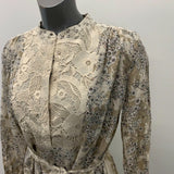 French Connection Floral Dress Women's Size 6 Beige Long Sleeve Shirt Dre