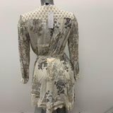 French Connection Floral Dress Women's Size 6 Beige Long Sleeve Shirt Dre