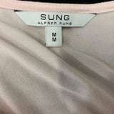 Alfred Sung Top Women's Medium Pink Long Sleeve V Neck Viscose/Spandex