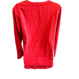 Woolrich Women's Small Scoop Neck Henley Shirt Long Sleeve Red Cotton