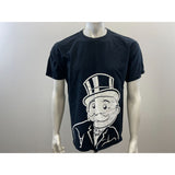 Fruit by the Loom Men's Black Rich Uncle Pennybags Character MONOPOLY T-Shirt Size Large Cotton