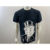 Fruit by the Loom Men's Black Rich Uncle Pennybags Character MONOPOLY T-Shirt Size Large Cotton