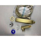 Backnets Solid Brass Handheld High Pressure Brushed Gold Shower Wand