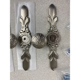 Brushed Silver Cabinet Door Knobs With Backing Plates 5 Pack