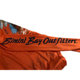 Bimini Bay Outfitters Fishing Shirt Long Sleeve Graphic Orange Men's Medium Polyester