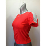 Nike Sphere Dry Women's Small 4-6 Red Gray Textured Crew Neck Short Sleeve