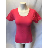 Starter Women's Pink Fitted Short Sleeve Crew Neck Fitness Top Tee Size XS