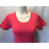Starter Women's Pink Fitted Short Sleeve Crew Neck Fitness Top Tee Size XS