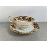 Aynsley Fine Bone China England Tea Cup And Saucer Set Beige Floral