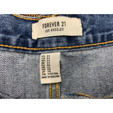 Forever 21 Blue Jean Skirt Women's Size 31 Button Up Raw Edge Mini
