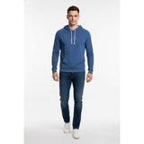 Hurley Hooded Shirt men's Size Medium Blue Black Striped Long Sleeve Hooded Pull