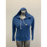 Hurley Hooded Shirt men's Size Medium Blue Black Striped Long Sleeve Hooded Pull