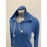 Hurley Hooded Shirt men's Size Medium Blue Black Striped Long Sleeve Hooded Pull