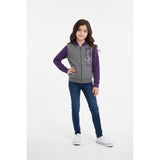 Hurley Jacket Girls Medium (7/8) Gray Purple Long Sleeve Full Zip Hoodie