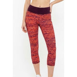 Athletic Works Dri More Cropped Leggings Women's Size Medium Polyester Blend Red Maroon Patterned