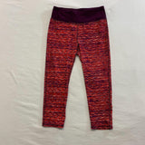 Athletic Works Dri More Cropped Leggings Women's Size Medium Polyester Blend Red Maroon Patterned