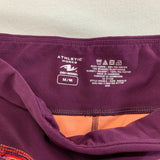 Athletic Works Dri More Cropped Leggings Women's Size Medium Polyester Blend Red Maroon Patterned