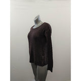 American Eagle Cable Knit Sweater Women's Size Medium Purple Long Sleeve Round Neck Cotton Blend