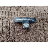 American Eagle Cable Knit Sweater Women's Size Medium Purple Long Sleeve Round Neck Cotton Blend