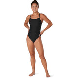 Speedo Women's Eco Solid Flyback Swimsuit Size 30 Team Black NWT