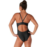 Speedo Women's Eco Solid Flyback Swimsuit Size 30 Team Black NWT
