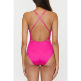 Trina Turk Womens 8 Monaco One Piece Swimsuit, Plunge Neck, Pink Parade NWOT