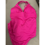 Trina Turk Womens 8 Monaco One Piece Swimsuit, Plunge Neck, Pink Parade NWOT