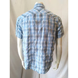 Billabong Men's Medium Blue Plaid Short Sleeve Button Down Straight Fit Shirt