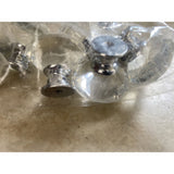 Lot Of 8 Glass Diamond Shaped Door Knob Pulls Used