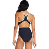 Speedo Swimsuit One Piece Racerback Cut Out Swimsuit Jaquard Black 10 NWT