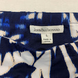 John Paul Richard Women’s Pants Large Poly Blend Blue white floral