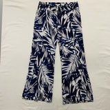 John Paul Richard Women’s Pants Large Poly Blend Blue white floral