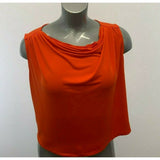 Jones New York Signature Blouse Women's XL Orange Sleeveless Scoop Neck Cropped