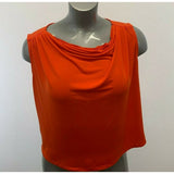 Jones New York Signature Blouse Women's XL Orange Sleeveless Scoop Neck Cropped