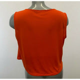Jones New York Signature Blouse Women's XL Orange Sleeveless Scoop Neck Cropped