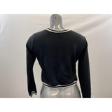 Ardene Women's Cropped Sweatshirt Size Medium Black Long Sleeve Brooklyn Crew Neck