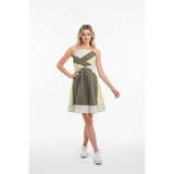 Dagg and Stacey Women's Strapless Dress Size Small Back Zip Green Yellow