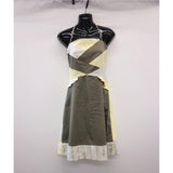 Dagg and Stacey Women's Strapless Dress Size Small Back Zip Green Yellow