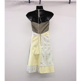 Dagg and Stacey Women's Strapless Dress Size Small Back Zip Green Yellow