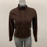 Fila Full Zip Jacket Women's Size Medium Brown Long Sleeve Mock Drawstring Neck
