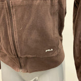 Fila Full Zip Jacket Women's Size Medium Brown Long Sleeve Mock Drawstring Neck