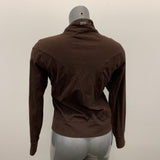 Fila Full Zip Jacket Women's Size Medium Brown Long Sleeve Mock Drawstring Neck