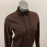 Fila Full Zip Jacket Women's Size Medium Brown Long Sleeve Mock Drawstring Neck