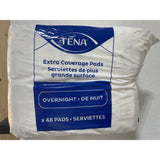Tena Sensitive Care Extra Coverage Overnight Incontinence Pads, 48 Count
