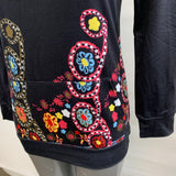 Onlypuff Women's Hoodie Tunic Small Black with pocket Poly/Spandex New